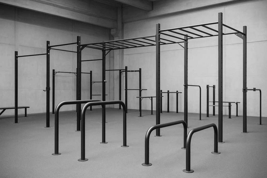 Calisthenics Geräte in einem Gebäude
